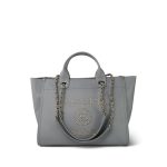 Grey Caviar Studded Deauville Tote Light Gold Hardware - Image 15