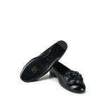 24P Black Lambskin Camellia CC Patent Cap Toe Ballerina Flats Size 36.5 - Image 10