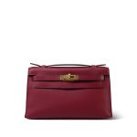 Kelly Pochette Rouge Grenat Swift Gold Plated X Stamp - Image 3