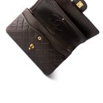 Brown Lambskin Quilted Classic Flap Medium Gold Hardware - Image 13