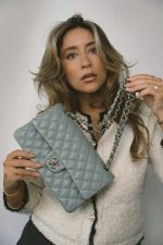 22C Green Caviar Quilted Classic Flap Medium Light Gold Hardware - Image 2