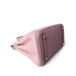 Birkin 25 Rose Sakura Swift Gold Plated X Stamp - Image 8