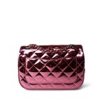 24C Shiny Pink Calfskin Quilted Flap Bag & Coin Purse - Image 4