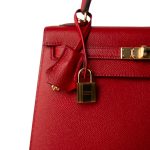 Kelly Sellier 25 Rouge Casaque Epsom Gold Plated T Stamp - Image 3