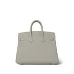 Birkin 25 Gris Perle Togo Gold Plated B Stamp - Image 11