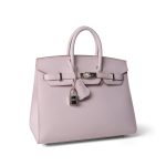 Birkin 25 Sellier Mauve Pale Epsom Palladium Plated U Stamp - Image 3