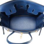 Birkin 25 Deep Blue Taurillon Gold Plated Y Stamp - Image 7