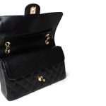 Black Caviar Quilted Classic Flap Medium Gold Hardware - Image 6