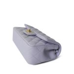 Light Purple Lambskin Quilted Mini Rectangular Flap Light Gold Hardware - Image 8