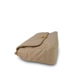21B Beige Lambskin Quilted 19 Flap Medium/Large Mixed Hardware - Image 7