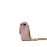 24P Pink Caviar Quilted Sweetheart Mini Flap Aged Gold Hardware - Image 2