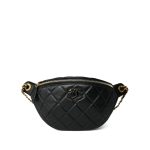 24A Black Lambskin Quilted Waist Bag/ Bumbag Enamel CC Chain Aged Gold Hardware - Image 2
