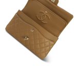 22B Dark Beige Lambskin Quilted Classic Flap Medium Light Gold Hardware - Image 15