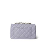 Light Purple Lambskin Quilted Mini Rectangular Flap Light Gold Hardware - Image 5