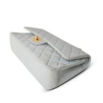 Vintage Light Blue Lambskin Quilted Medium Classic Flap Gold Hardware - Image 6