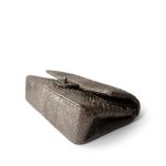 Grey Metallic Python Medium Classic Double Flap - Image 5