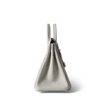 Birkin 25 Mushroom Togo Palladium Plated B Stamp - Image 3