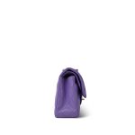 20S Purple Caviar Quilted Classic Flap Small Light Gold Hardware - Image 5