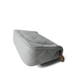 24P Grey Caviar Quilted Sweetheart Mini Flap Aged Gold Hardware - Image 9