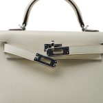 Mini Kelly Sellier Nata Epsom Palladium Plated B Stamp - Image 7
