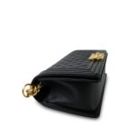Black Caviar Quilted Boy Bag Old Medium Aged Gold Hardware - Image 9