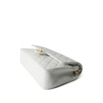 Vintage White Lambskin Quilted Classic Flap Medium GHW - Image 6