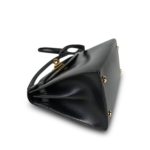 Mini Kelly Sellier 20 Black Box Calfskin Gold Plated M Circle Stamp - Image 16