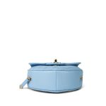 Light Blue Lambskin Quilted Large Heart Bag Light Gold Hardware - Image 8
