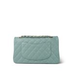 22C Dark Green Caviar Quilted Classic Flap Medium Light Gold Hardware - Image 3