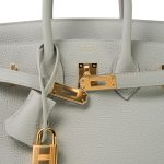 Birkin 25 Gris Perle Togo Gold Plated B Stamp - Image 7
