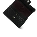Black Caviar Quilted Small Classic Flap Silver Hardware - Image 12