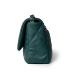 21A Dark Green Lambskin Quilted 19 Flap Small Mixed Hardware - Image 3