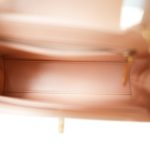 Light Beige Shiny Aged Calfskin Quilted Nano Kelly Shopper Gold Hardware Aged - Image 8