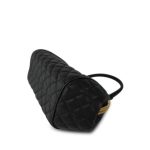 Black Calfskin Quilted Paris-Rome Colosseum Lock Frame Bag Aged Gold Hardware - Image 6