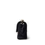 22P Small Black Denim Quilted Single Flap AGHW - Image 7