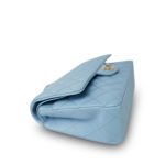Light Blue Caviar Quilted Classic Flap Medium Light Gold Hardware - Image 9