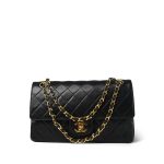 Black Lambskin Quilted Medium Double Flap Bag GHW - Image 13