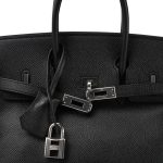 Birkin 25 Black Epsom Palladium Plated M Square Stamp - Image 8
