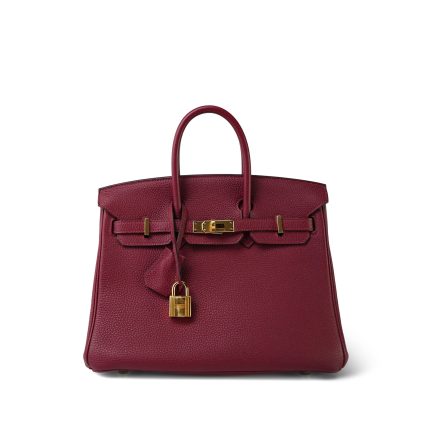 Birkin 25 Rouge Grenat Togo Gold Plated X Stamp