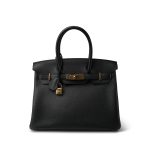 Birkin 30 Black Togo Gold Plated A Stamp