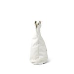 White Calfskin Quilted 22 Hobo Bag Medium Black/Aged Gold Hardware - Image 14