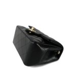 24B Black Lambskin Quilted Mini Square Flap Light Gold Hardware - Image 8