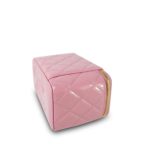Pink Glazed Calfskin Quilted Small Vanity Case Gold Hardware - Image 13
