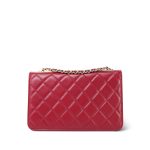 23B Red Lambskin Quilted Trendy CC Wallet On Chain LGHW - Image 2