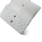 White Caviar Quilted Classic Flap Medium Silver Hardware - Image 13