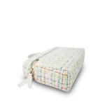 25C White/Multicolor Tweed Quilted Classic Clutch With Chain LGHW - Image 6