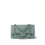 22C Dark Green Caviar Quilted Classic Flap Medium Light Gold Hardware - Image 8