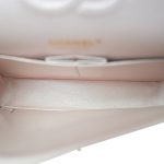 20B Iridescent White Calfskin Quilted Classic Flap Medium Light Gold Hardware - Image 14
