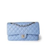21C Sky Blue Lambskin Quilted Classic Flap Medium LGHW - Image 2