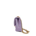 24P Purple Caviar Quilted Mini Sweetheart Single Flap Bag Aged Gold Hardware - Image 4